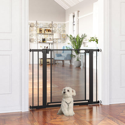 29.5"-40.6" Metal Pet Gate, w/ Auto Closing Door, Double Locking, Dog Gate for Doorways, Stairs, Hallways, Indoor/Outdoor, Black Houses, Kennels & Pens   at Gallery Canada