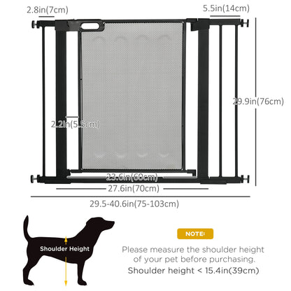 29.5"-40.6" Metal Pet Gate, w/ Auto Closing Door, Double Locking, Dog Gate for Doorways, Stairs, Hallways, Indoor/Outdoor, Black Houses, Kennels & Pens   at Gallery Canada