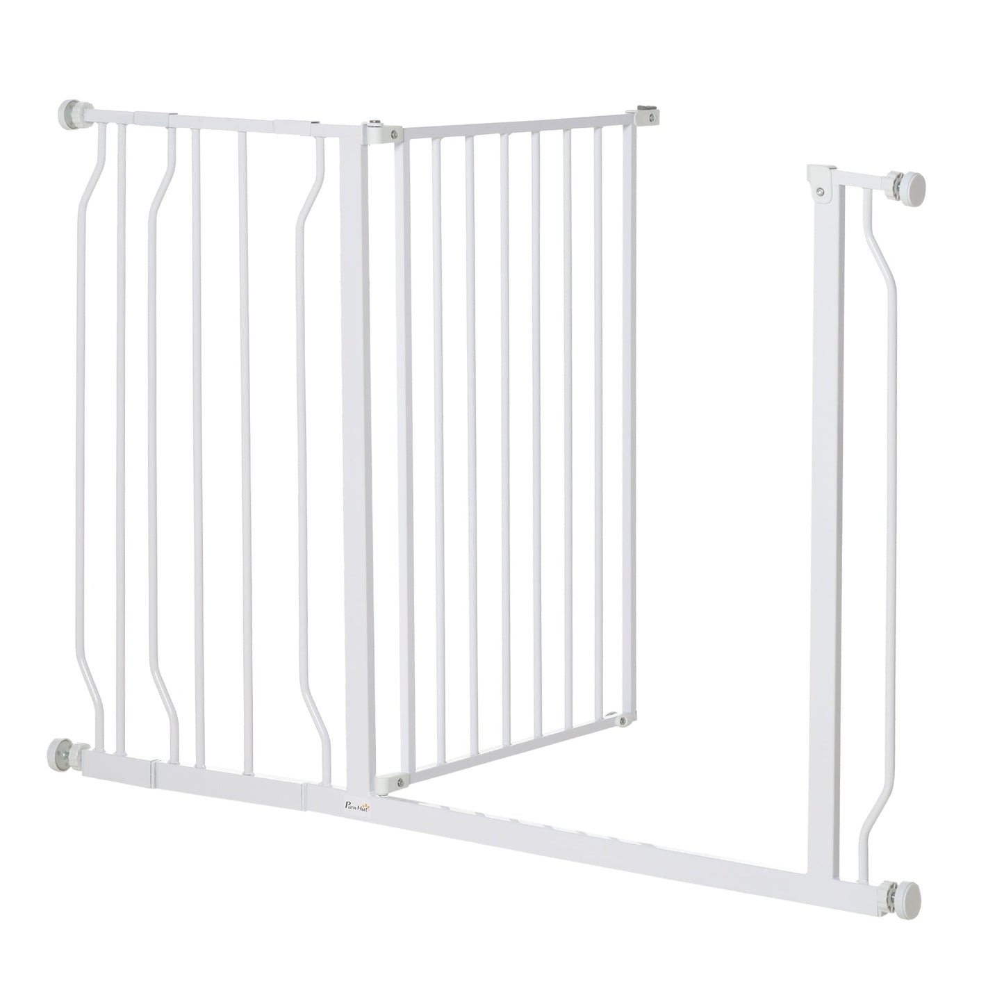 29.5"- 45.3" Extra Wide Dog Gate with Door, Double Locking System, Easy Install Pet Gate for Stairs, Hallways, and Doorways, White Houses, Kennels & Pens   at Gallery Canada