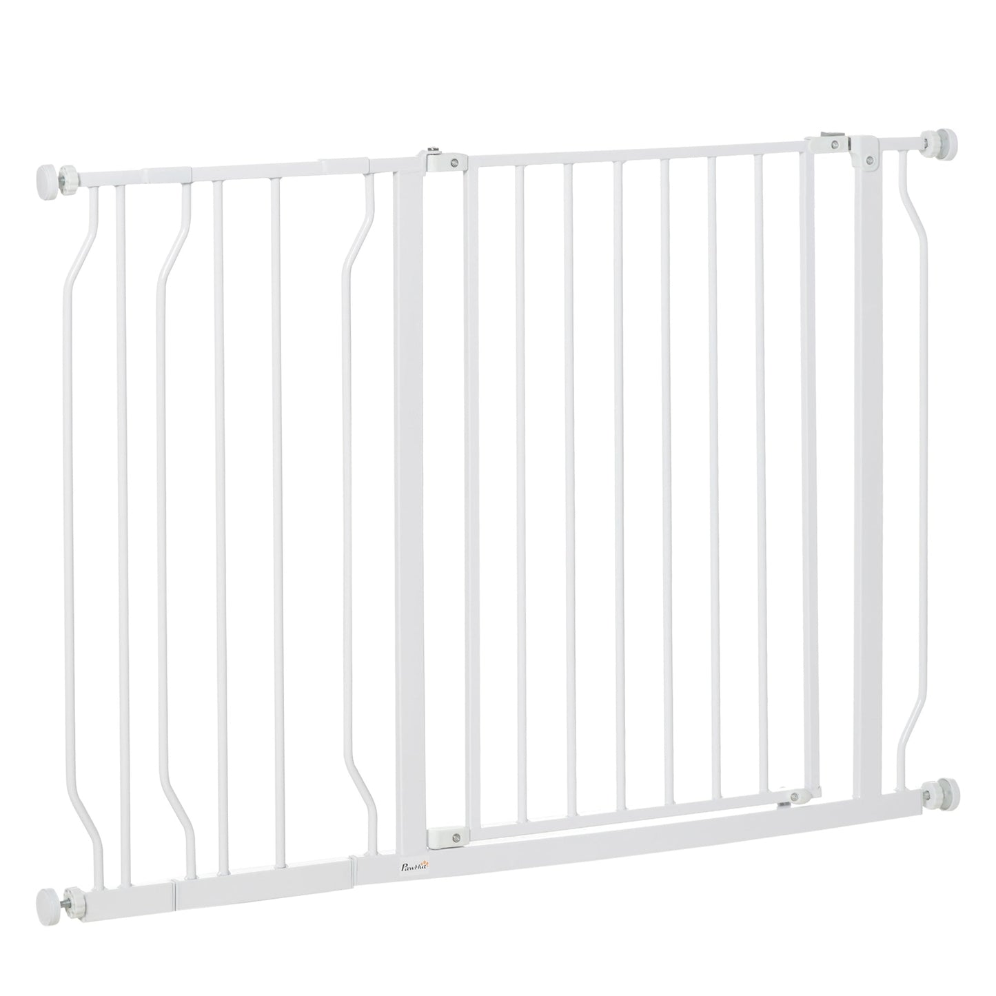 29.5"- 45.3" Extra Wide Dog Gate with Door, Double Locking System, Easy Install Pet Gate for Stairs, Hallways, and Doorways, White Houses, Kennels & Pens White  at Gallery Canada