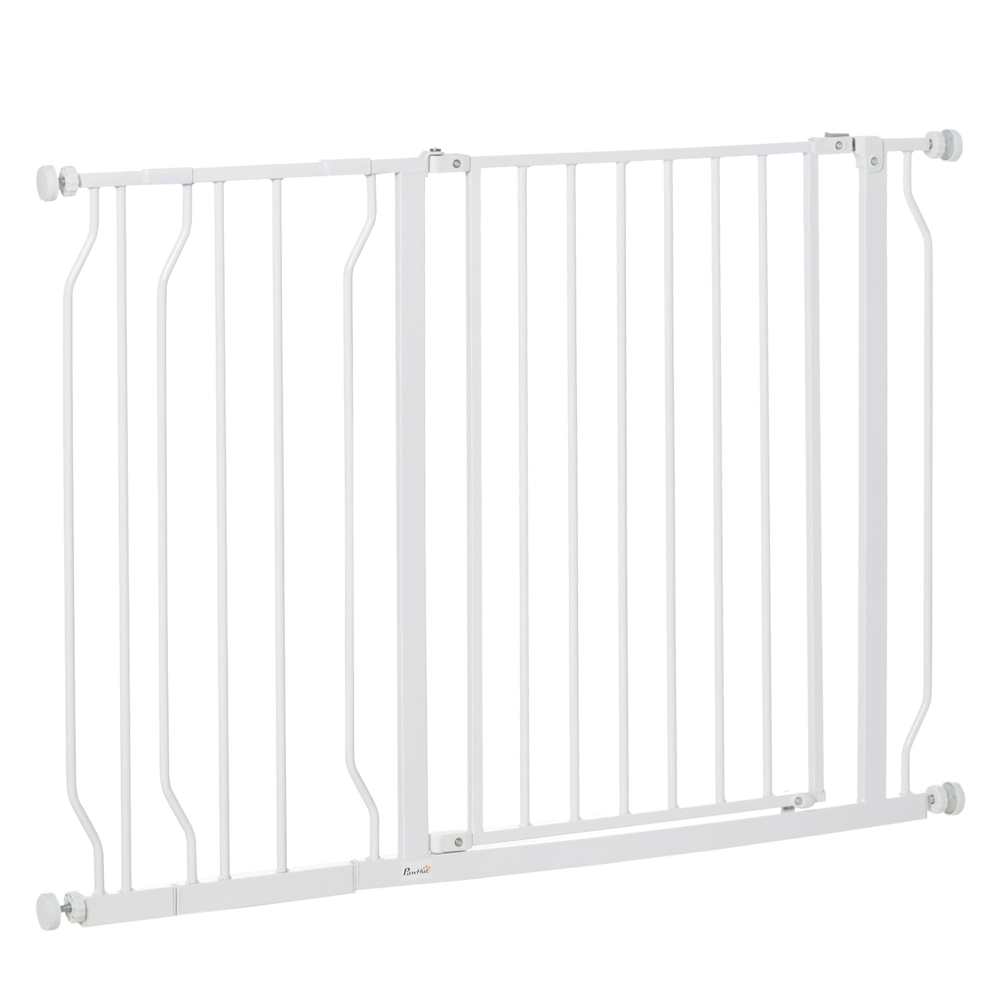 29.5"- 45.3" Extra Wide Dog Gate with Door, Double Locking System, Easy Install Pet Gate for Stairs, Hallways, and Doorways, White Houses, Kennels & Pens White  at Gallery Canada