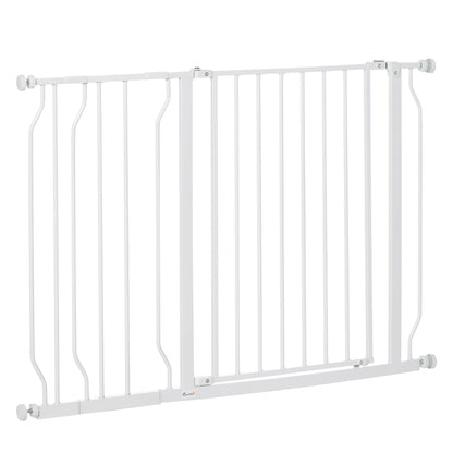 29.5"- 45.3" Extra Wide Dog Gate with Door, Double Locking System, Easy Install Pet Gate for Stairs, Hallways, and Doorways, White Houses, Kennels & Pens White  at Gallery Canada