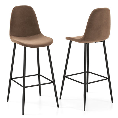 29.5 Inches High Back Bar Stools Set of 2, Brown Bar Stools   at Gallery Canada