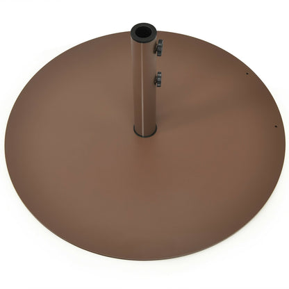 29.5 Inches Outdoor Steel Market Umbrella Base Stand for Backyard and Poolside, Brown Outdoor Umbrella Bases   at Gallery Canada