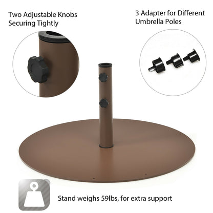 29.5 Inches Outdoor Steel Market Umbrella Base Stand for Backyard and Poolside, Brown Outdoor Umbrella Bases   at Gallery Canada