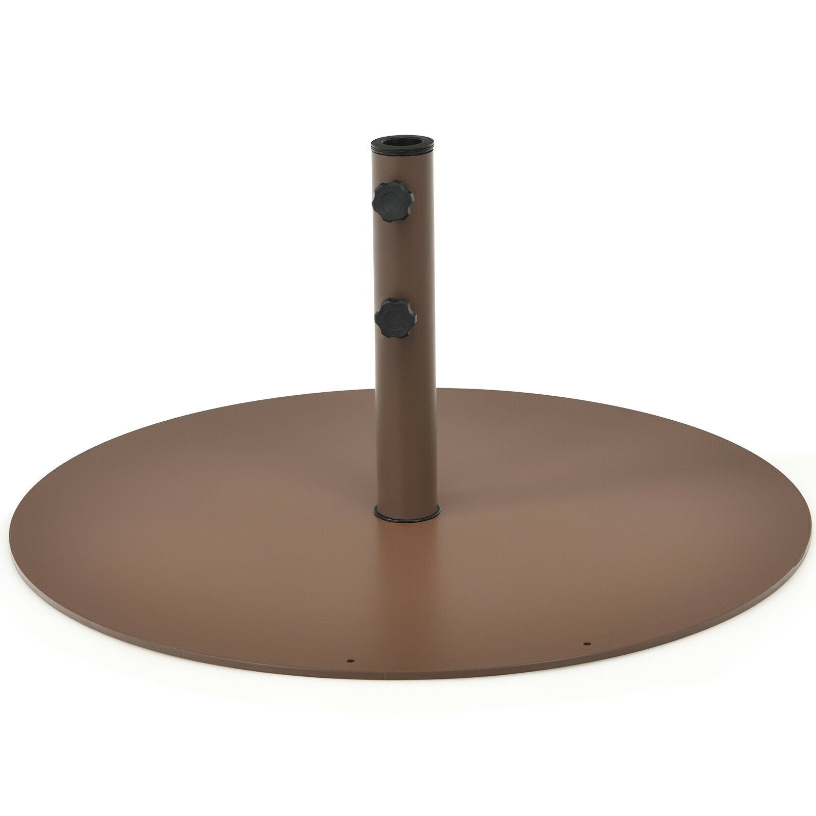 29.5 Inches Outdoor Steel Market Umbrella Base Stand for Backyard and Poolside, Brown Outdoor Umbrella Bases   at Gallery Canada