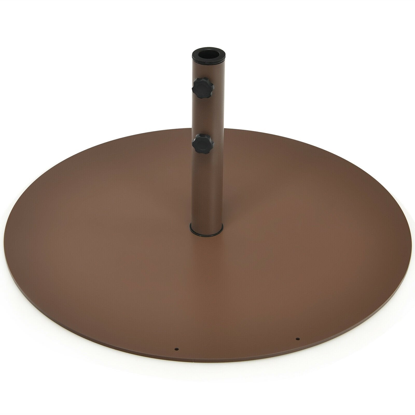 29.5 Inches Outdoor Steel Market Umbrella Base Stand for Backyard and Poolside, Brown Outdoor Umbrella Bases   at Gallery Canada