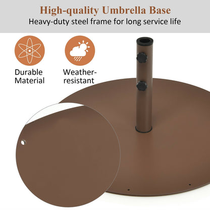 29.5 Inches Outdoor Steel Market Umbrella Base Stand for Backyard and Poolside, Brown Outdoor Umbrella Bases   at Gallery Canada