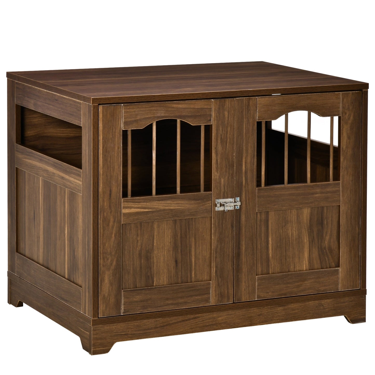 Wooden Dog Cage with Windows, Lockable Doors, End Table Style, Brown Houses, Kennels & Pens Brown  at Gallery Canada