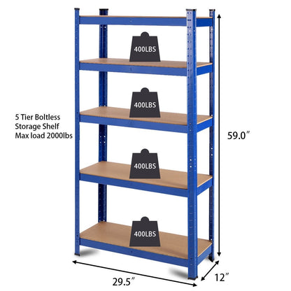 29.5" x  59" Adjustable 5-layer 2000 lbs Capacity Tool Shelf, Blue Garages   at Gallery Canada