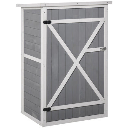 29.9"x21.7"x45.3" Garden Storage Shed with Asphalt Roof, Outdoor Storage Cabinet w/ Shelves, Grey Sheds Grey  at Gallery Canada