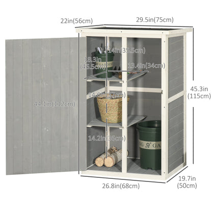 29.9"x21.7"x45.3" Garden Storage Shed with Asphalt Roof, Outdoor Storage Cabinet w/ Shelves, Grey Sheds   at Gallery Canada