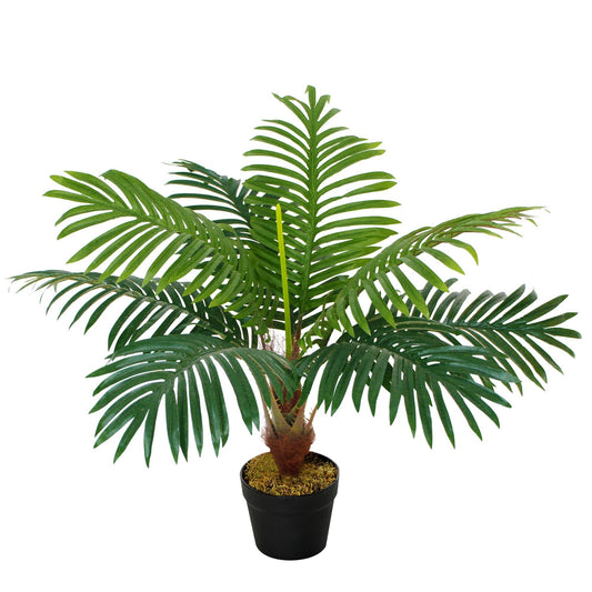 2FT Artificial Palm Tree, Fake Tropical Tree with Lifelike Leaves, Faux Plant in Pot for Indoor and Outdoor Decoration, Green Artificial Trees Green  at Gallery Canada