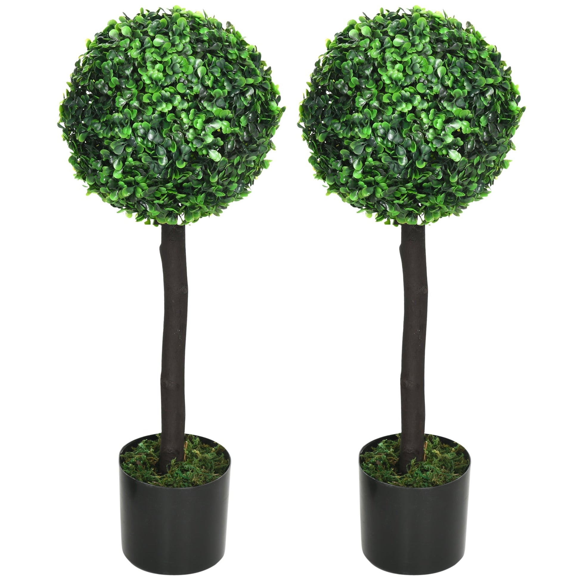 2ft Artificial Plants Boxwood Ball Trees Set of 2 Fake Trees in Pot for Indoor Outdoor Green Artificial Trees Green  at Gallery Canada