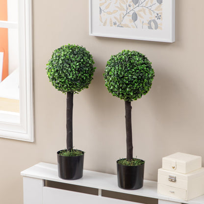 2ft Artificial Plants Boxwood Ball Trees Set of 2 Fake Trees in Pot for Indoor Outdoor Green Artificial Trees   at Gallery Canada