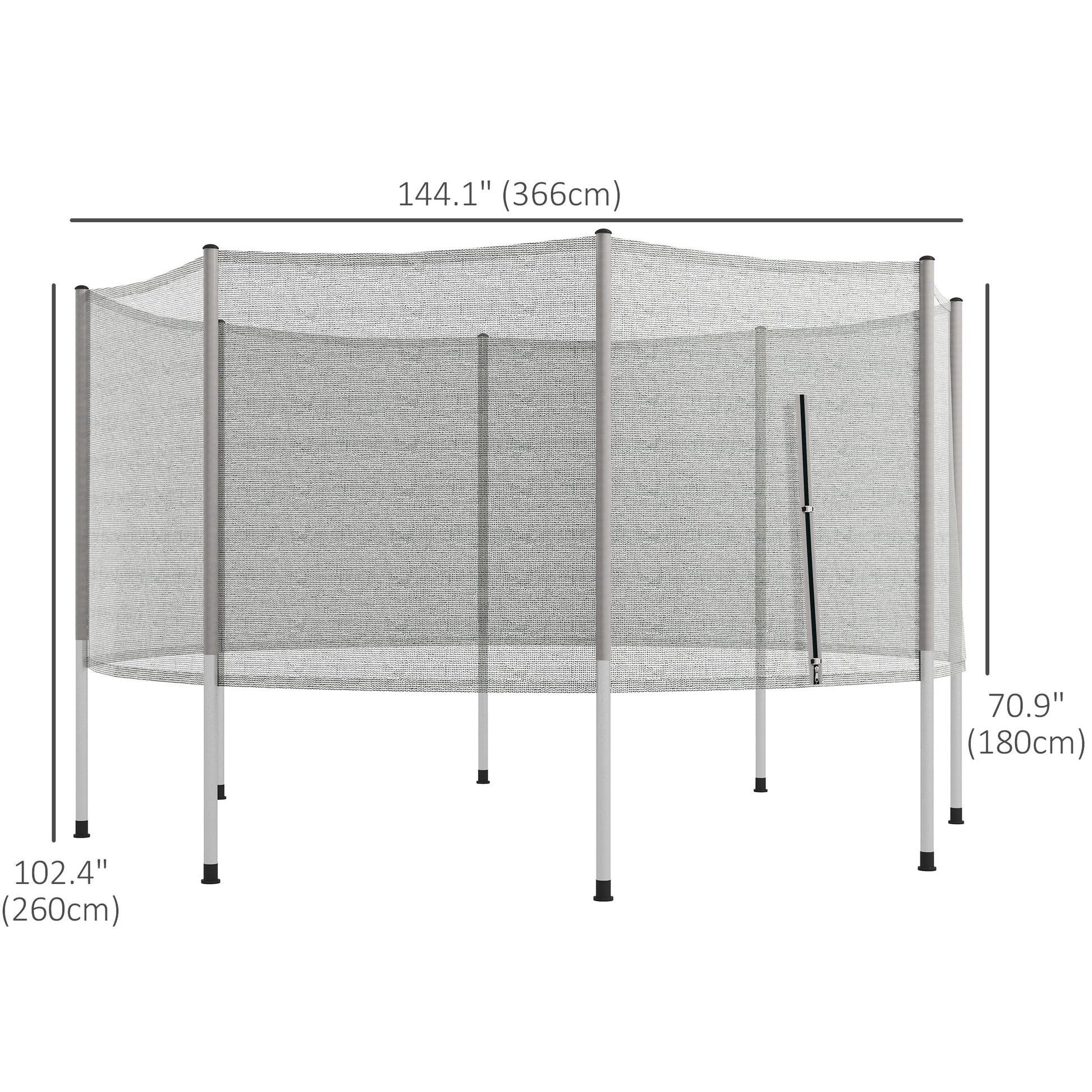 2FT Replacement Trampoline Net Enclosure Safety w/ 8 Poles, Grey Trampolines   at Gallery Canada