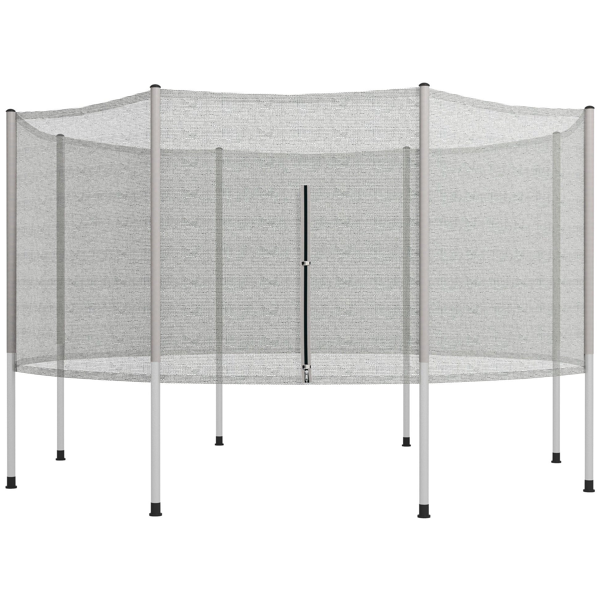 2FT Replacement Trampoline Net Enclosure Safety w/ 8 Poles, Grey Trampolines Grey  at Gallery Canada