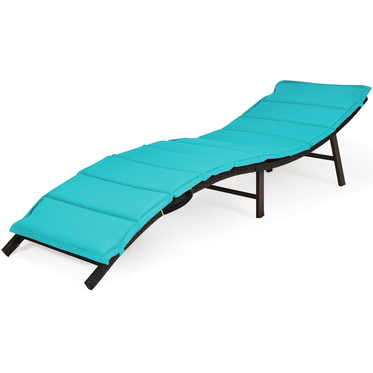 2Pcs Folding Patio Lounger Chair, Turquoise Outdoor Chaise Lounges   at Gallery Canada