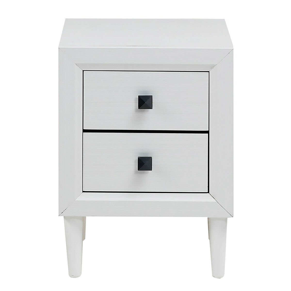 2Pcs Multipurpose Retro Nightstand with 2 Drawers, White Nightstands   at Gallery Canada