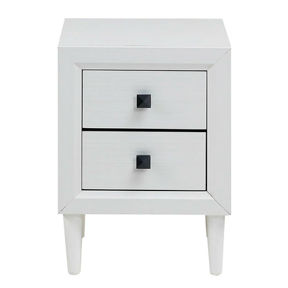 2Pcs Multipurpose Retro Nightstand with 2 Drawers, White Nightstands   at Gallery Canada