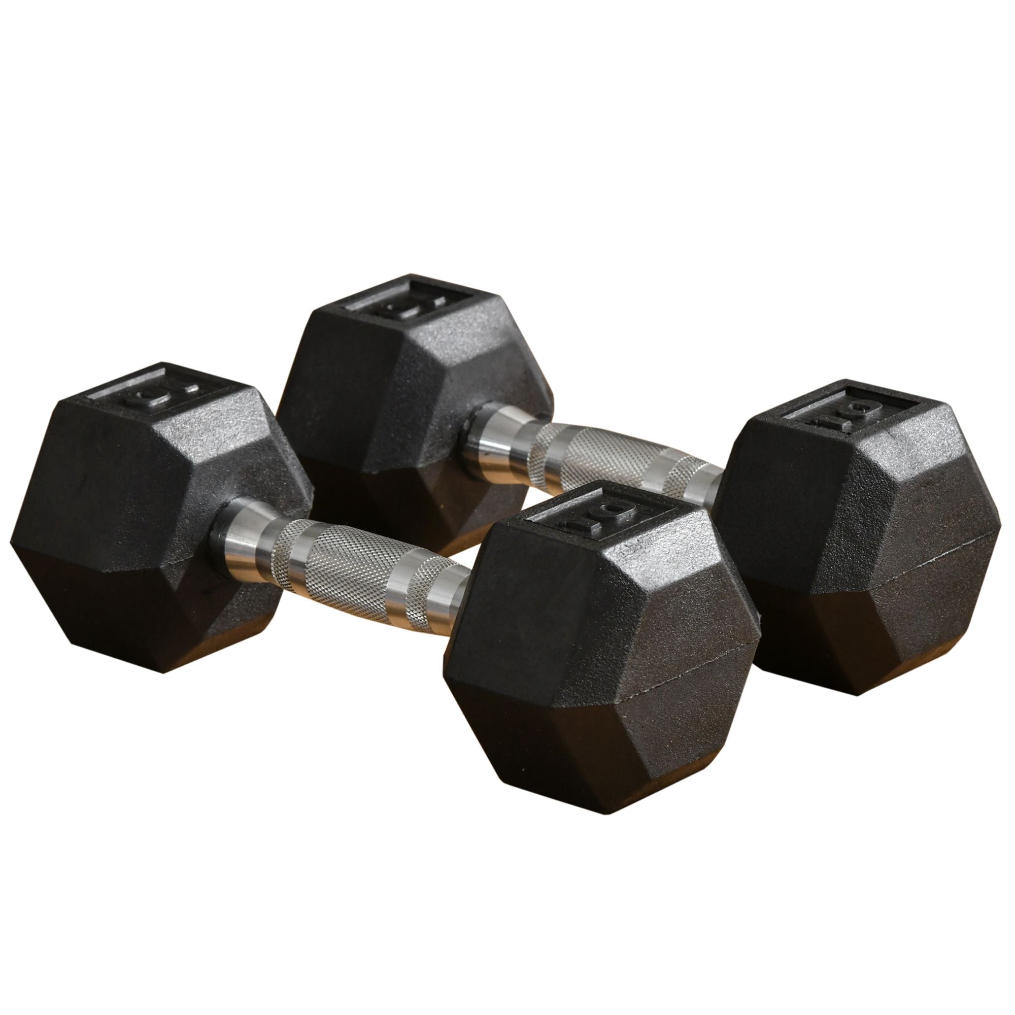 2x10lbs Dumbbells Weight Set, Total 20lbs (10lbs Each) Rubber Dumbbell Hand Weight for Body Fitness Training for Home Office Gym, Black Dumbbells & Barbells   at Gallery Canada