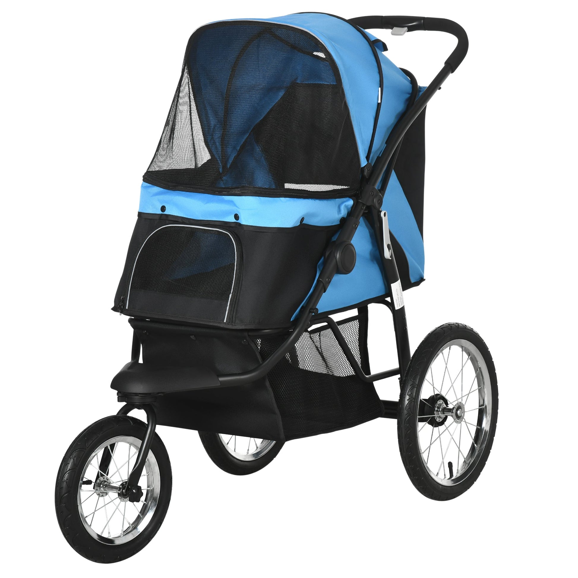 3 Big Wheels Pet Stroller for Small, Medium Dogs, Cat Stroller Travel Folding Carrier with Adjustable Canopy, Blue Dog Bike Trailers & Strollers Multi Colour  at Gallery Canada