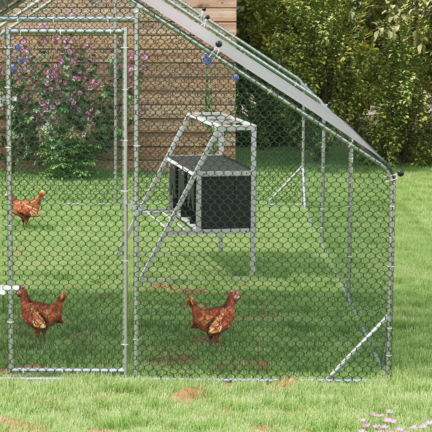 3 Compartments Nesting Boxes for Chickens with Privacy Curtains, Standing Perches, Up to 6-12 Hens Chicken Coops   at Gallery Canada