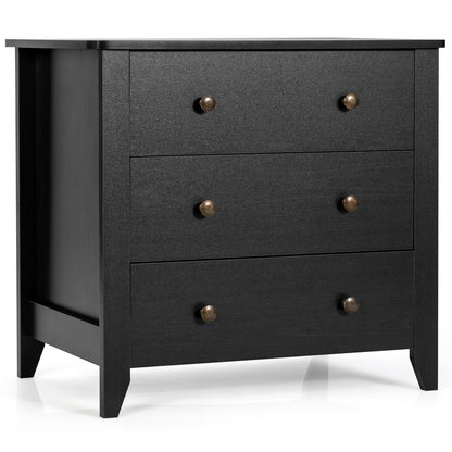 3 Drawer Dresser Chest of Drawers Bedside Table, Black Cabinets & Chests   at Gallery Canada