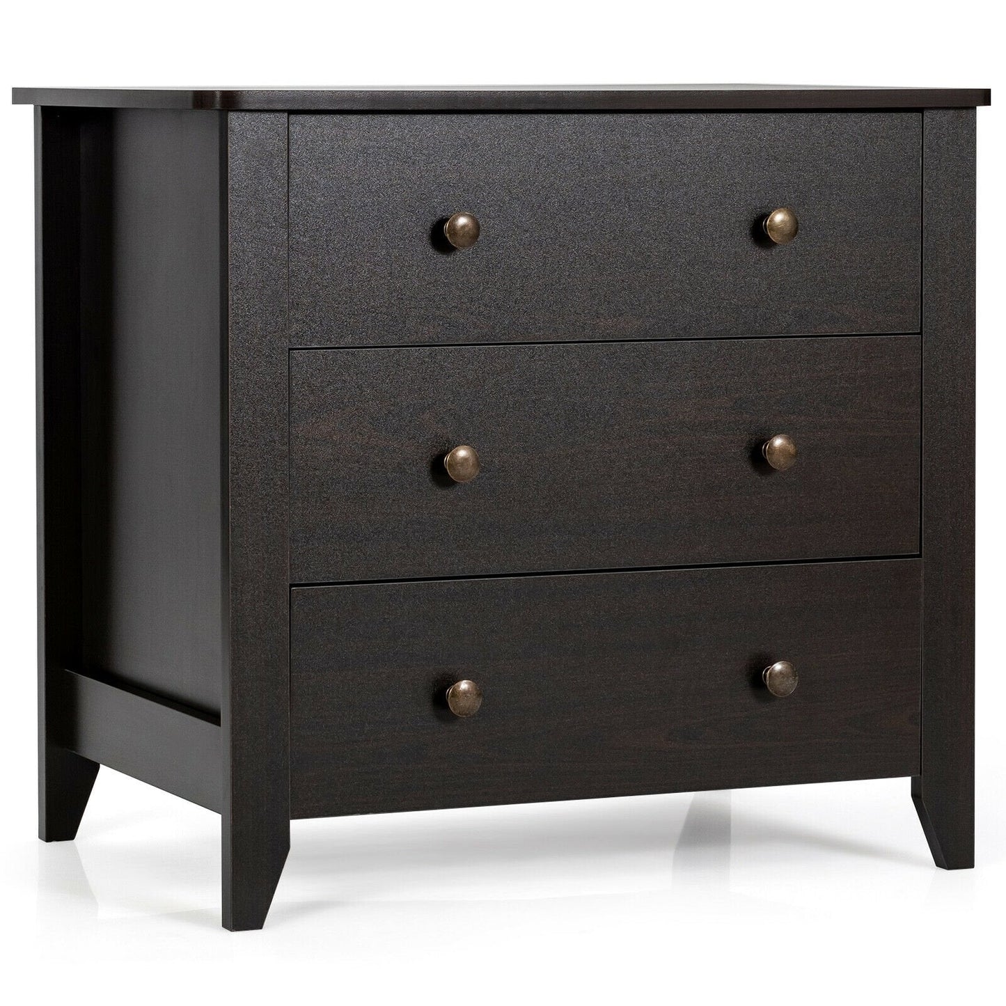 3 Drawer Dresser Chest of Drawers Bedside Table, Dark Brown Cabinets & Chests   at Gallery Canada