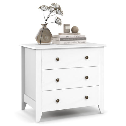 3 Drawer Dresser Chest of Drawers Bedside Table, White Cabinets & Chests   at Gallery Canada