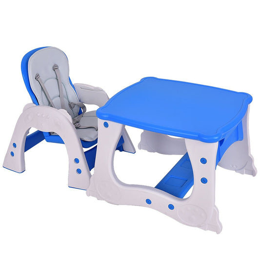 3 in 1 Convertible Play Table Seat Baby High Chair, Blue High Chairs   at Gallery Canada