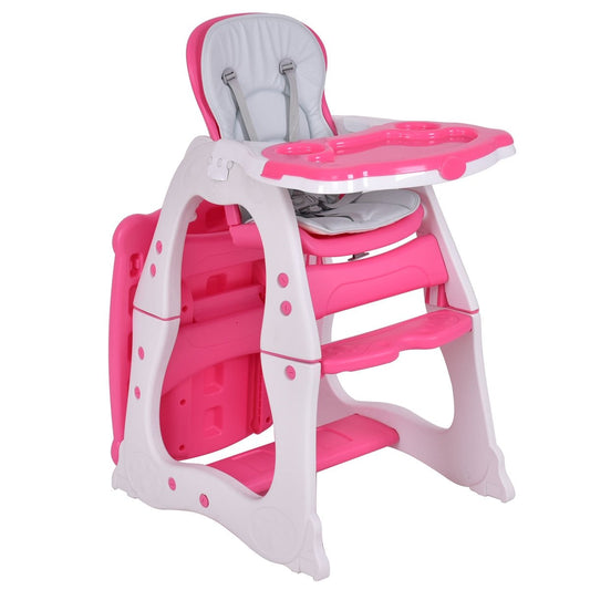 3 in 1 Convertible Play Table Seat Baby High Chair, Pink High Chairs   at Gallery Canada