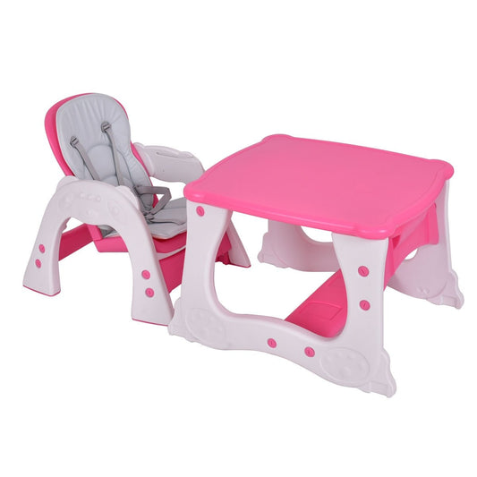 3 in 1 Convertible Play Table Seat Baby High Chair, Pink High Chairs   at Gallery Canada