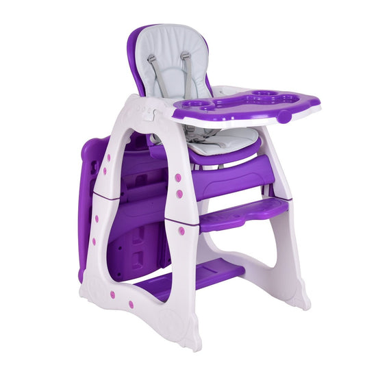 3 in 1 Convertible Play Table Seat Baby High Chair, Purple High Chairs   at Gallery Canada