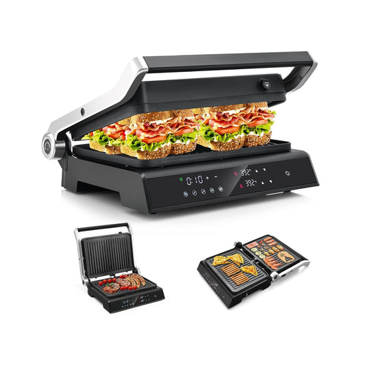 3 in 1 Indoor Electric Panini Press Grill with LED Display, Black Kitchen Appliances   at Gallery Canada