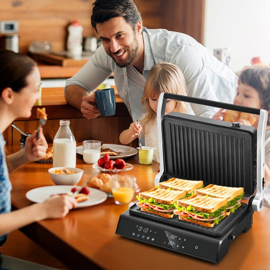 3 in 1 Indoor Electric Panini Press Grill with LED Display, Black Kitchen Appliances   at Gallery Canada