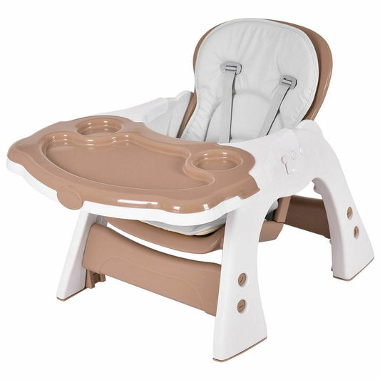 3 in 1 Infant Table and Chair Set Baby High Chair, Brown High Chairs   at Gallery Canada