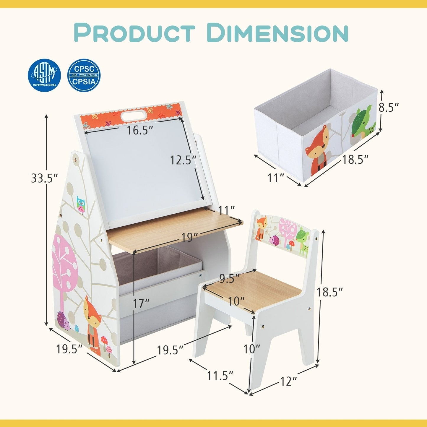 3 in 1 Kids Easel and Play Station Convertible with Chair and Storage Bins, White Art Easels   at Gallery Canada