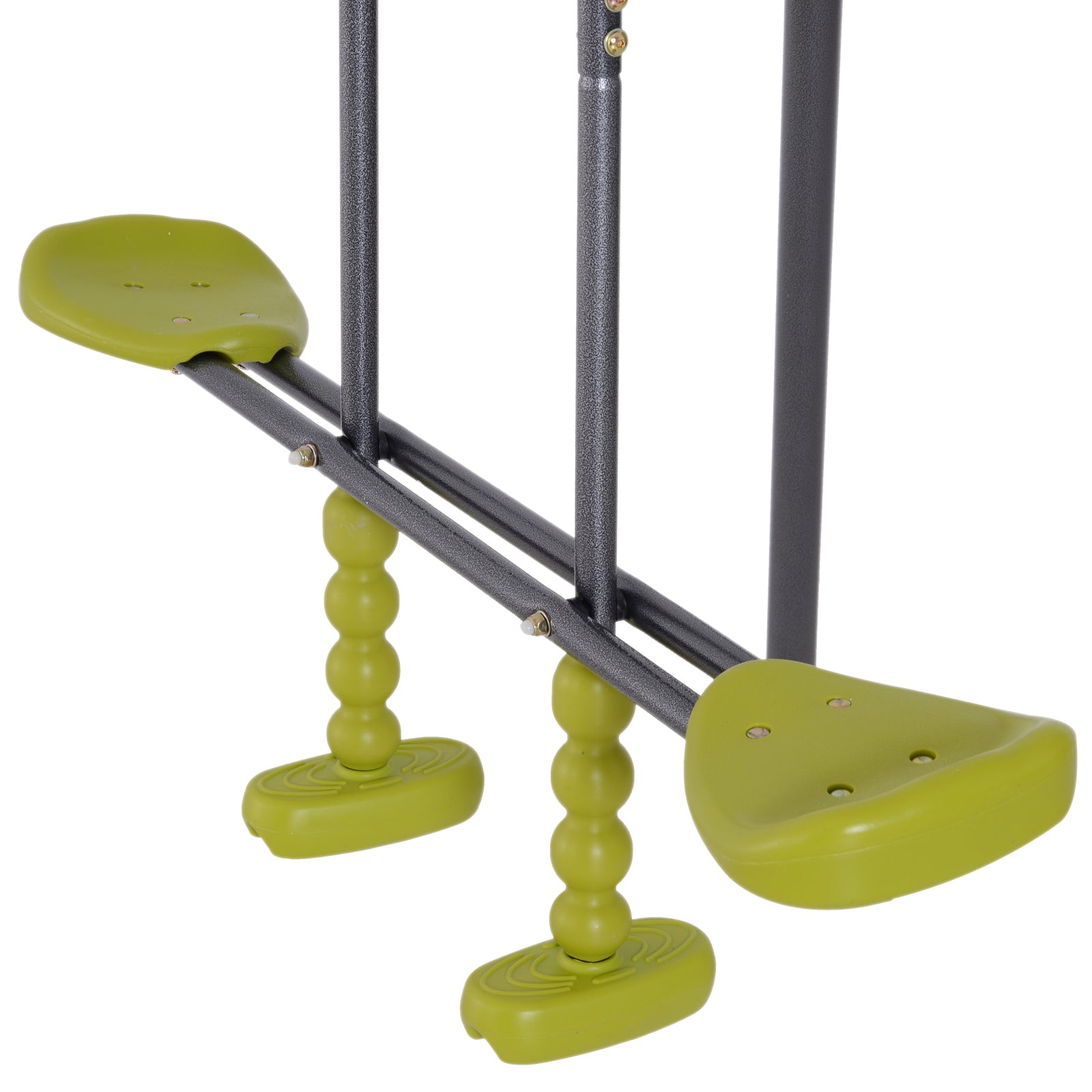 Double Face-to-Face Swing & Glider Set with Climbing Ladder, Grey/Lemon Green Gym Sets & Swings   at Gallery Canada