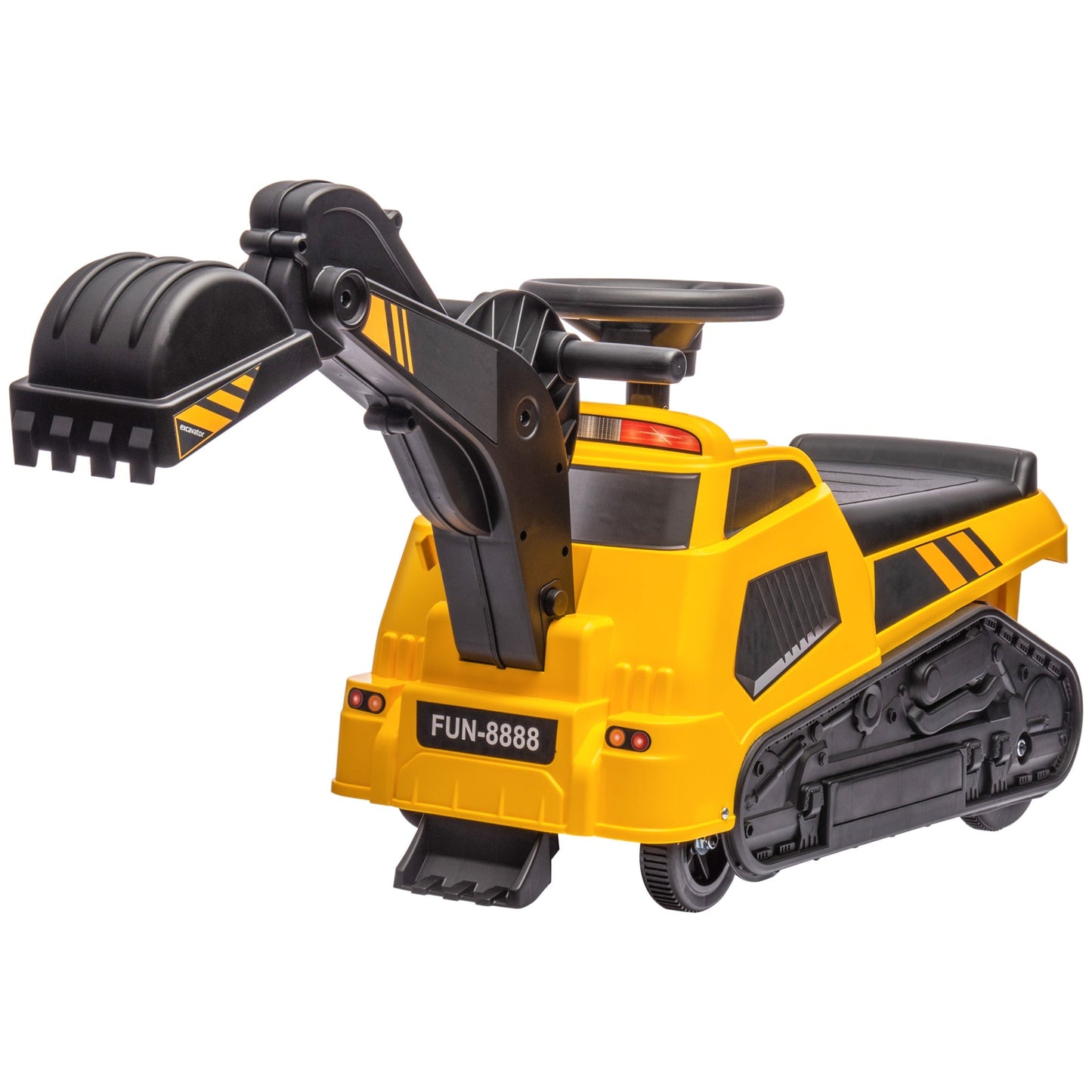 3 in 1 Ride on Excavator Bulldozer Road Roller, No Power Pretend Play Construction with Music, for 18-48 Months, Yellow Toy Excavators Multi Colour  at Gallery Canada