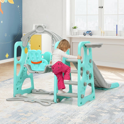 3 in 1 Toddler Climber and Swing Set Slide Playset, Green Climbers & Slides   at Gallery Canada