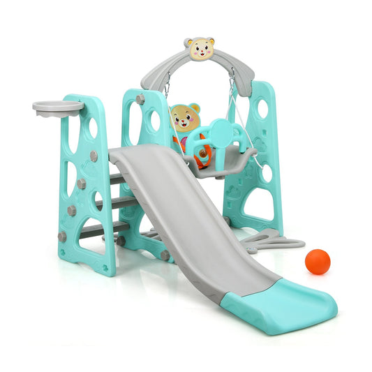 3 in 1 Toddler Climber and Swing Set Slide Playset, Green Climbers & Slides   at Gallery Canada