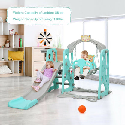 3 in 1 Toddler Climber and Swing Set Slide Playset, Green Climbers & Slides   at Gallery Canada