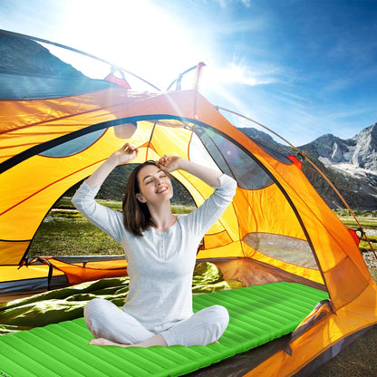 3 Inch Thick Inflatable Waterproof Camping Sleeping Pad, Green Air Mattresses & Sleeping Bags   at Gallery Canada