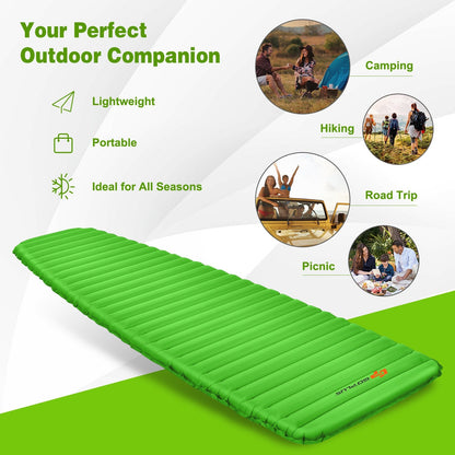 3 Inch Thick Inflatable Waterproof Camping Sleeping Pad, Green Air Mattresses & Sleeping Bags   at Gallery Canada