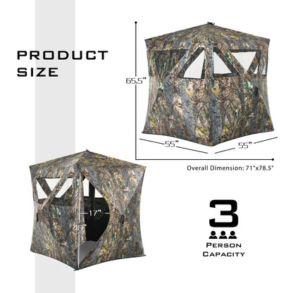 3 Person Portable Pop-Up Ground Hunting Blind with Tie-downs Tents   at Gallery Canada