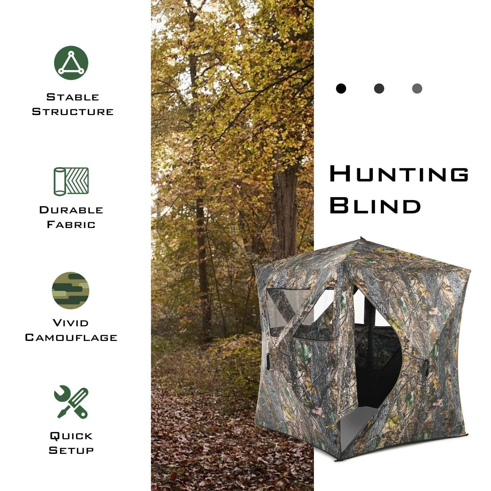 3 Person Portable Pop-Up Ground Hunting Blind with Tie-downs Tents   at Gallery Canada