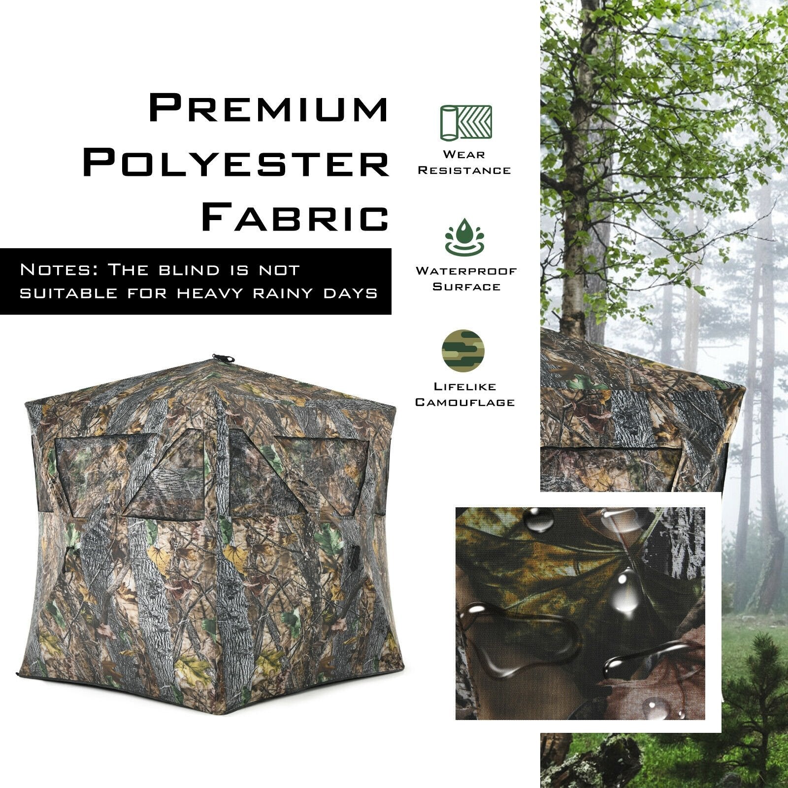 3 Person Portable Pop-Up Ground Hunting Blind with Tie-downs Tents   at Gallery Canada