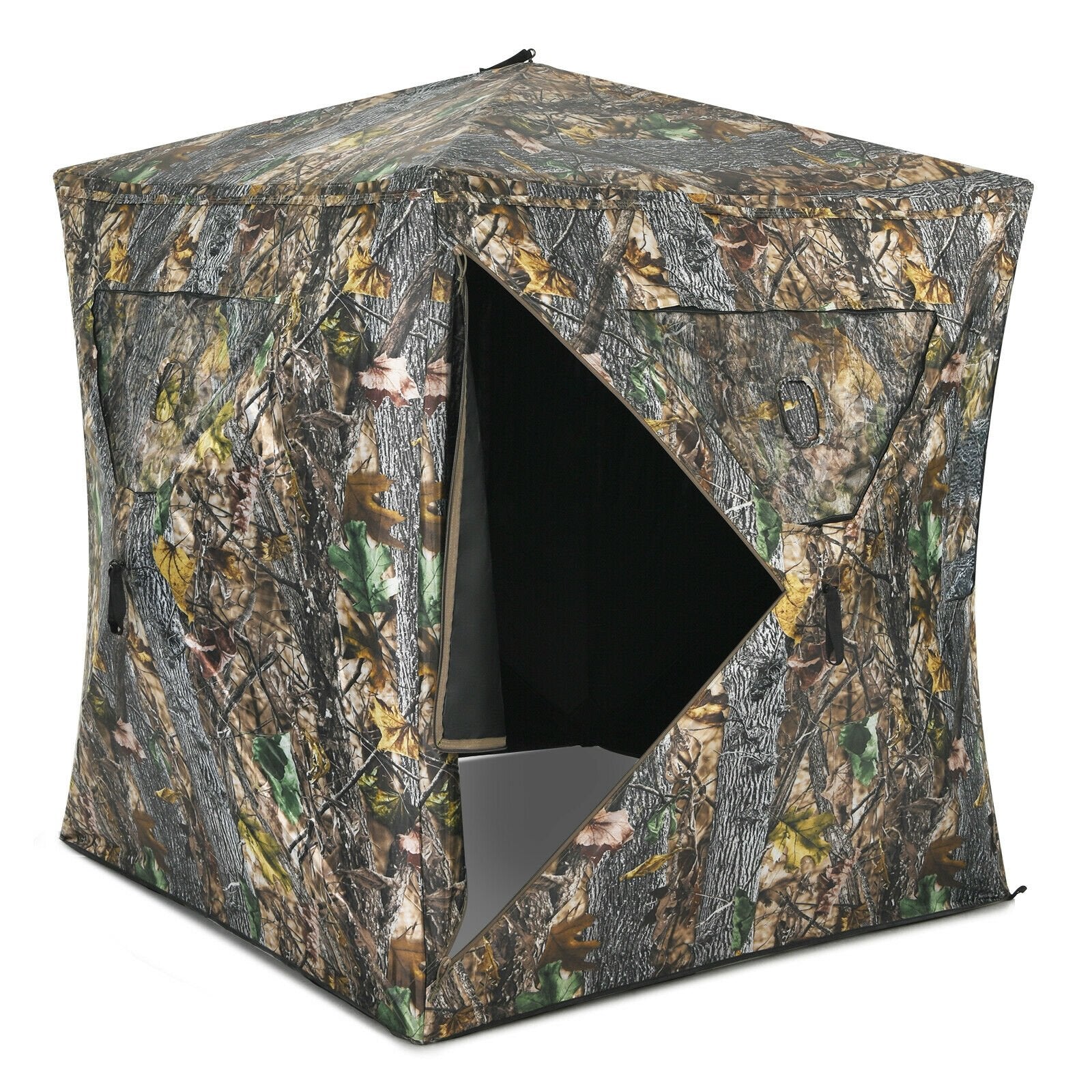 3 Person Portable Pop-Up Ground Tent with Gun Ports and Carrying Bag, Camouflage Tents   at Gallery Canada