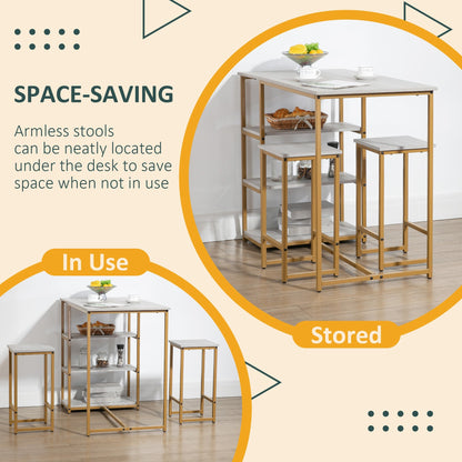 3 Piece Bar Table and Chairs Set, Kitchen Table and 2 Bar Stools for Dining Room, Living Room, Small Space, Grey Bar Sets   at Gallery Canada